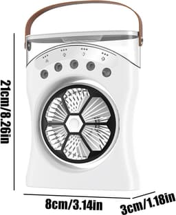 Ventilateur Brumisateur de Bureau Portable USB avec Éclairage - مروحة المكتب الذكية برذاذ الماء والترطيب بـ 3 سرعات 3