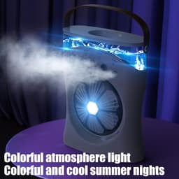 Ventilateur Brumisateur de Bureau Portable USB avec Éclairage - مروحة المكتب الذكية برذاذ الماء والترطيب بـ 3 سرعات 5
