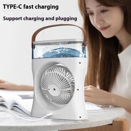 Ventilateur Brumisateur de Bureau Portable USB avec Éclairage - مروحة المكتب الذكية برذاذ الماء والترطيب بـ 3 سرعات 8