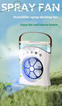 Ventilateur Brumisateur de Bureau Portable USB avec Éclairage - مروحة المكتب الذكية برذاذ الماء والترطيب بـ 3 سرعات 10