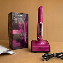 Mini Lisseur à cheveux rechargeable USB avec Base de Chargement - مكواة شعر لاسلكية 2 في 1 3