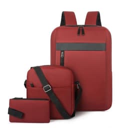 Ensemble 3 PCS sac a dos Élégant et Imperméable pour Homme Avec Port USB Grenat Mat-02 - طقم حقائب رجالية أنيقة 3 في 1 مع منفذ شحن 1
