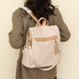 Sac à Dos Femme Élégant et Tendance Style Chic Couleur Beige SACKDS26BG - حقيبة ظهر نسائية عصرية بتصميم أنيق متعددة الاستخدامات 1