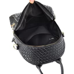 Sac à Dos Femme en Cuir Tressé Élégant avec Ceinture D'Épaule Convertible - حقيبة ظهر جلدية للنساء بتصميم فاخر 1